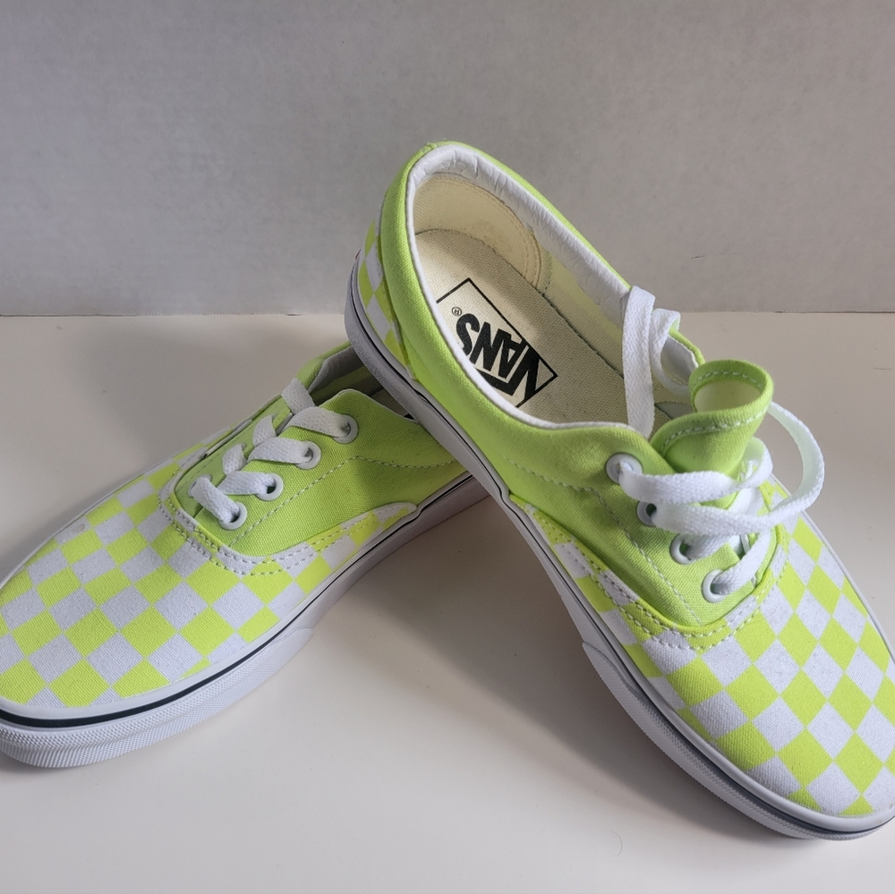 Vans Lime checker board shoes women's size 7